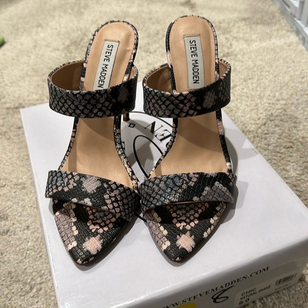 Snakeskin Mules